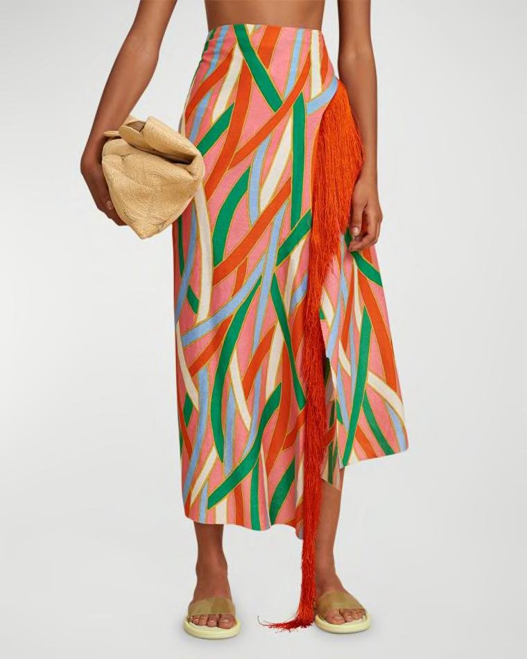 Romilly Fringe-Trim Coverup Maxi Skirt by CULT GAIA