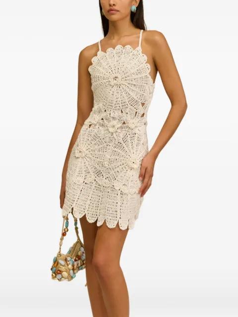 Samelia crochet-knit scalloped-edge mini dress by CULT GAIA