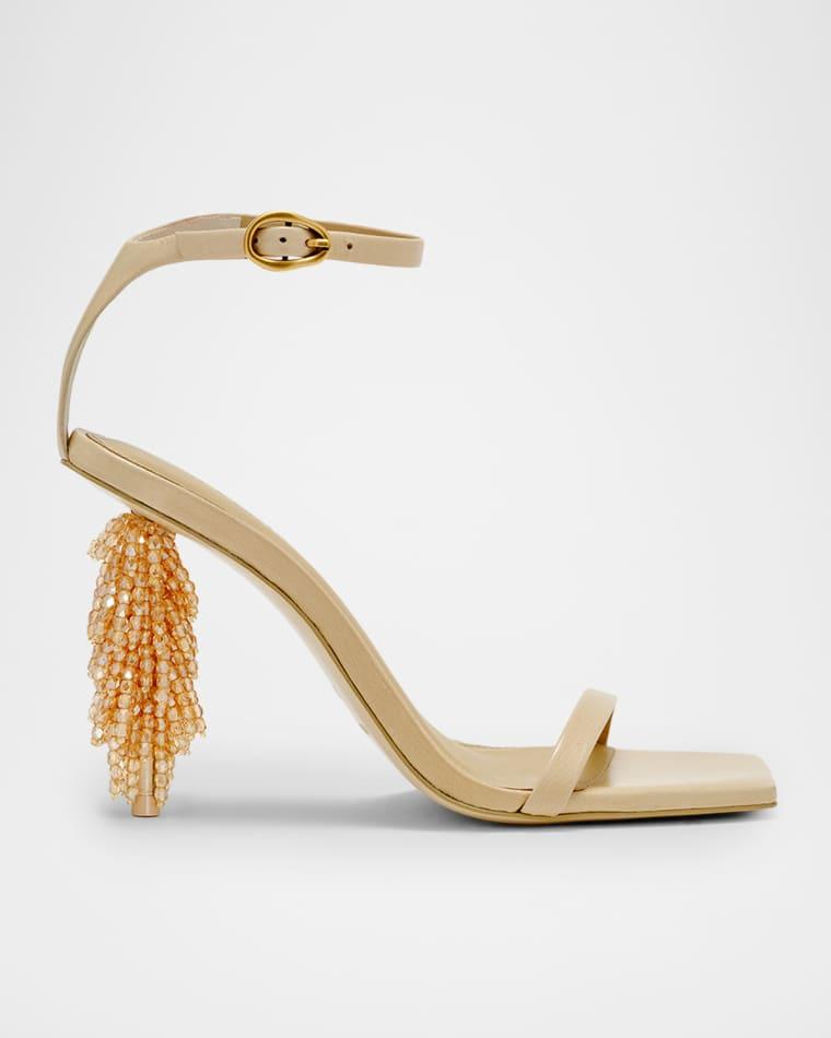 Sienna Embellished-Heel Leather Sandals by CULT GAIA