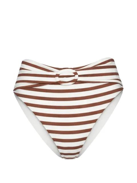 alouette striped buckle bikini bottom by CULT GAIA