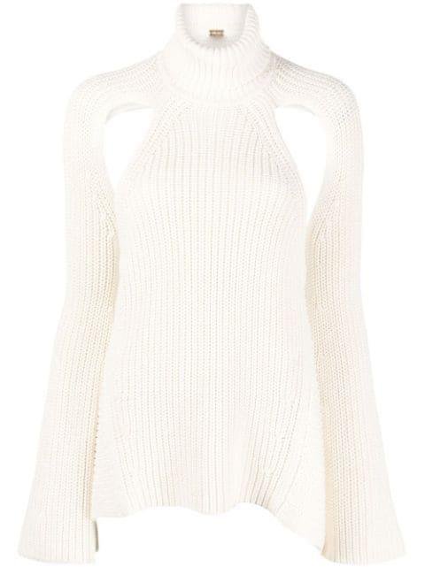 cut-out ribbed-knit jumper by CULT GAIA