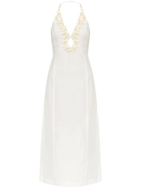 flower-appliqué halterneck dress by CULT GAIA