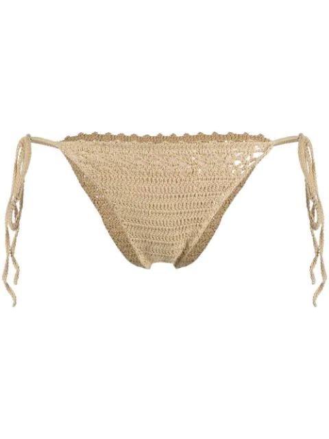 side-tie crochet bikini-bottoms by CULT GAIA