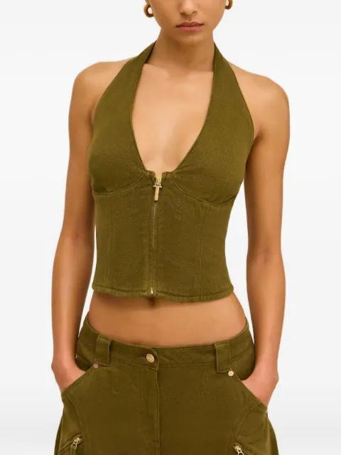 zip halter top by CULT GAIA