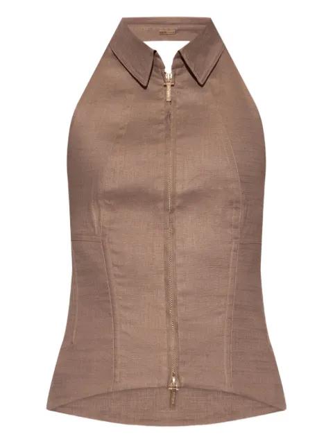 zip-up halterneck vest by CULT GAIA