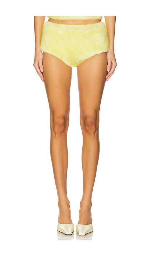 CULTNAKED Micro Faux Fur Shorts in Yellow by CULTNAKED