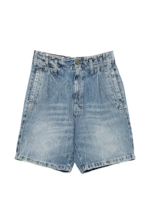 pleated acid-wash shorts by CULTURA