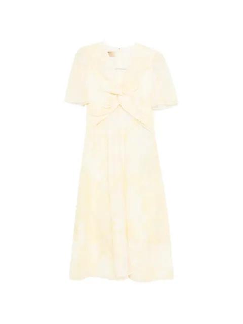 twisted short-sleeve midi dress by CURIEL