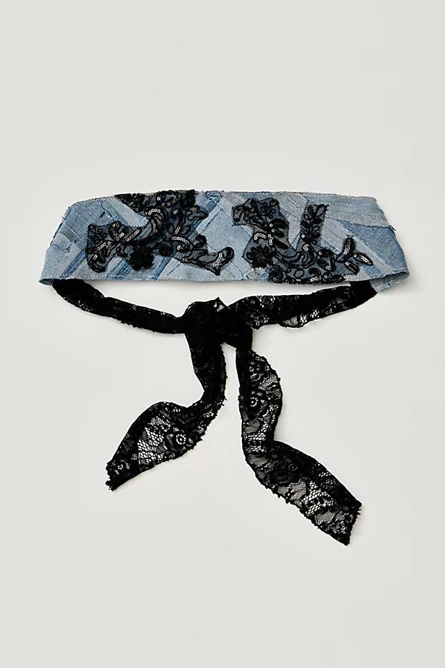 Denim Patchwork Soft Headband by CURRIED MYRRH | FREE PEOPLE