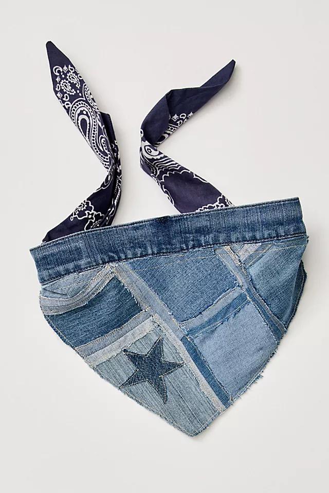Patched Denim Mini Scarf by CURRIED MYRRH | FREE PEOPLE