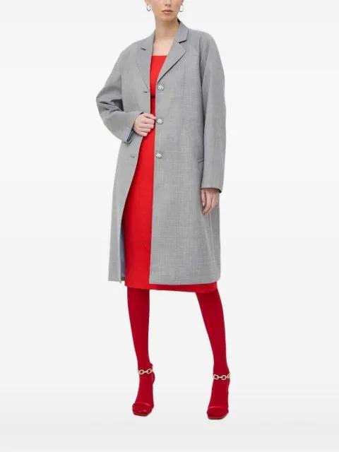 crystal-button belted coat by CUSTOMMADE