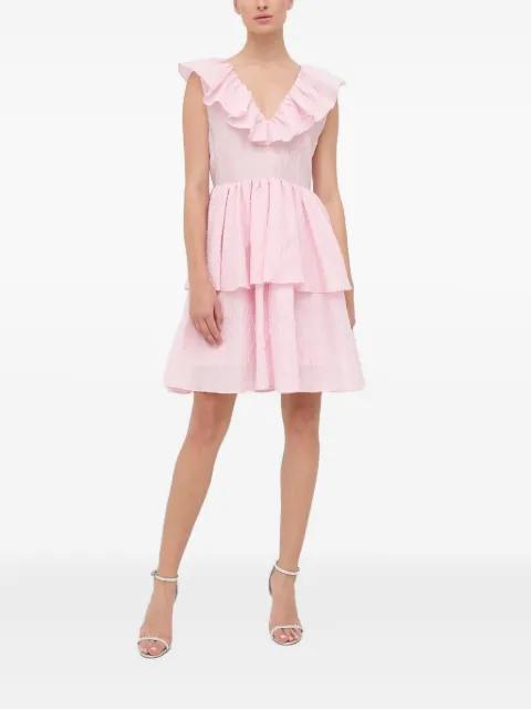 frill-detailing textured mini day dress by CUSTOMMADE