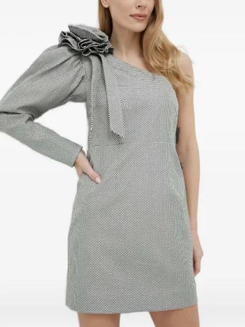 one-shoulder rosette mini dress by CUSTOMMADE