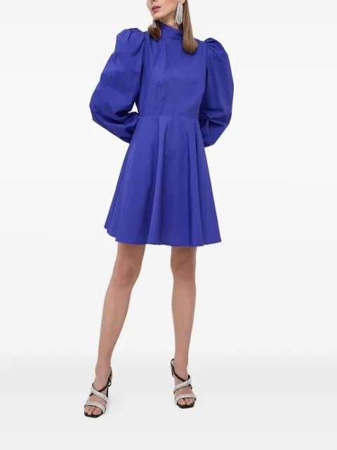 puff-sleeve mock-neck mini dress by CUSTOMMADE