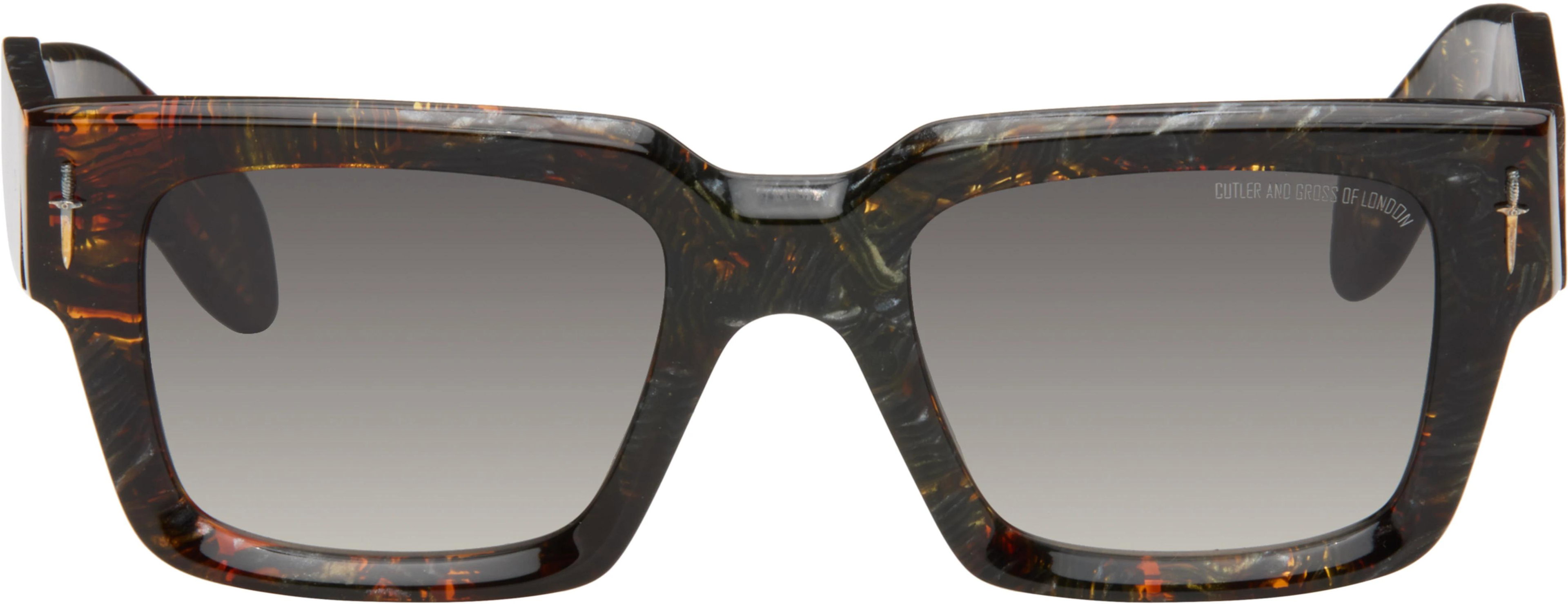 Brown & Black The Great Frog Edition Titan Square Sunglasses by CUTLER&GROSS