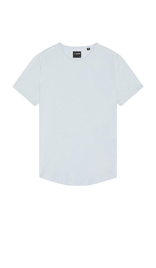 Cuts AO Curve Hem Tee in Baby Blue by CUTS