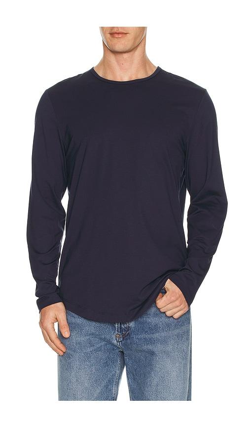 Cuts Ao Long Sleeve Curve Hem Tee in Blue by CUTS