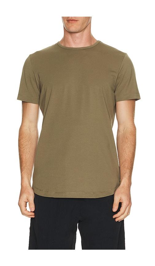 Cuts Curve Hem Tee in Brown by CUTS