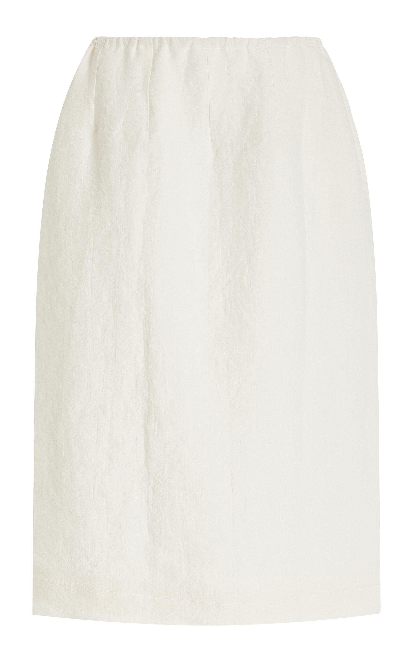 Cvet Preri - Allium Washed Linen Midi Skirt - Ivory - L - Only At Moda Operandi by CVET PRERI
