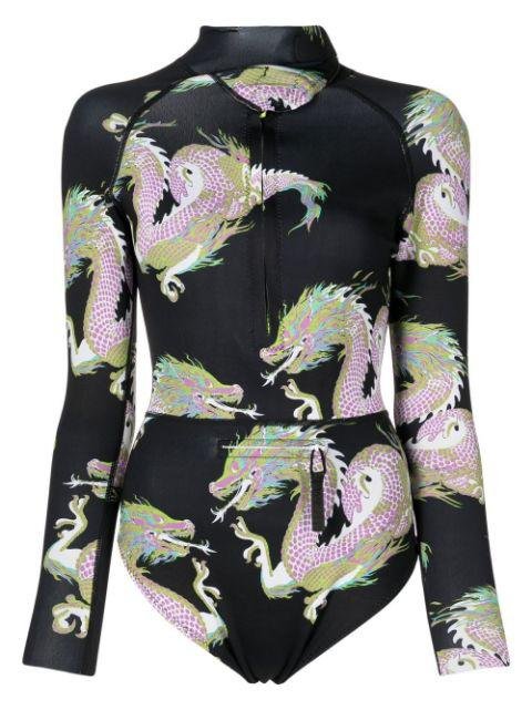 Dragon graphic-print wetsuit by CYNTHIA ROWLEY