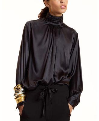 High Neck Silk Blouse by CYNTHIA ROWLEY