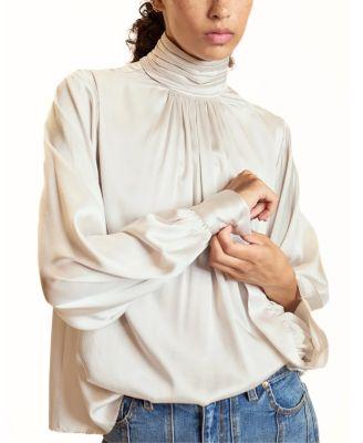 High Neck Silk Blouse by CYNTHIA ROWLEY