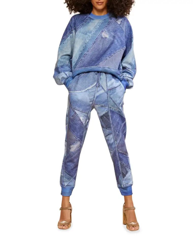 Patchwork-Print Sweatshirt by CYNTHIA ROWLEY