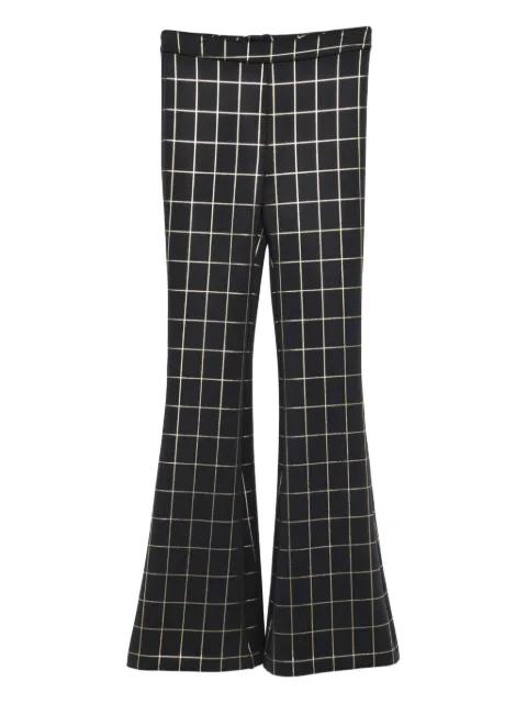 checked flared trousers by CYNTHIA ROWLEY