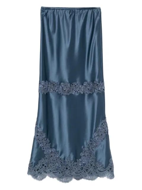 embroidered satin skirt by CYNTHIA ROWLEY