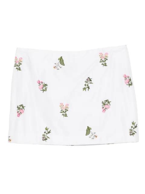 floral-embroidered cotton mini skirt by CYNTHIA ROWLEY