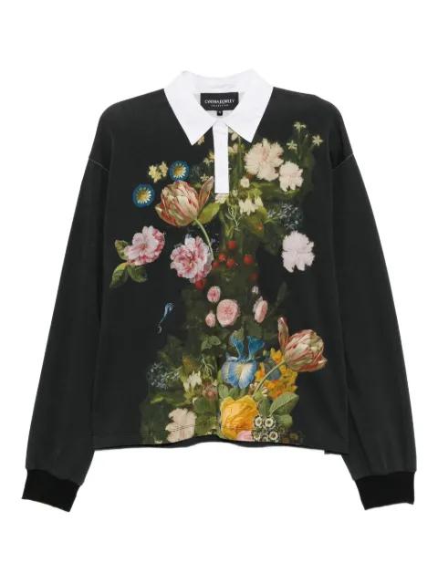 floral-print polo collar sweatshirt by CYNTHIA ROWLEY