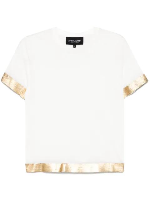 foil-hem T-shirt by CYNTHIA ROWLEY