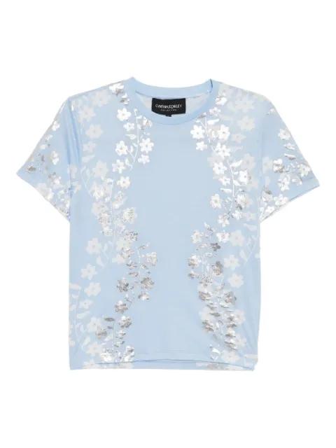 foil-print T-shirt by CYNTHIA ROWLEY