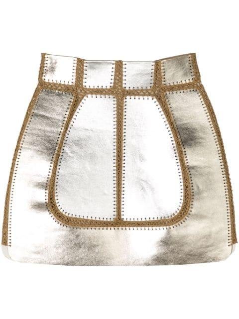 metallic-effect panelled miniskirt by CYNTHIA ROWLEY
