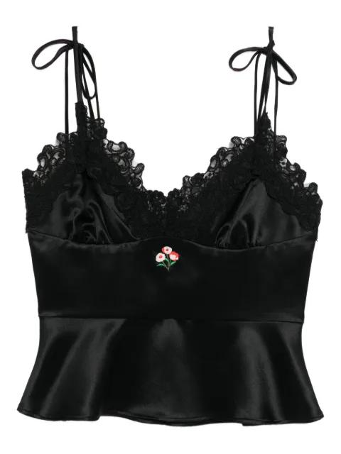 satin lace top by CYNTHIA ROWLEY