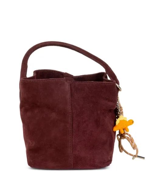 Paniere suede charm-detail shoulder bag by D.A.T.E.