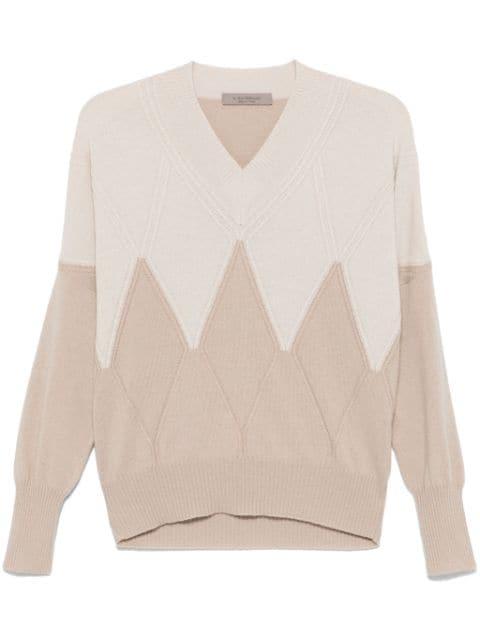 argyle-check sweater by D.EXTERIOR