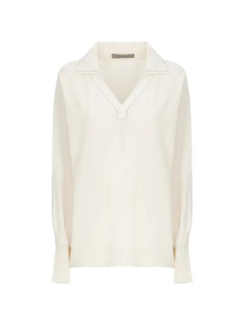 chain-trim collared top by D.EXTERIOR