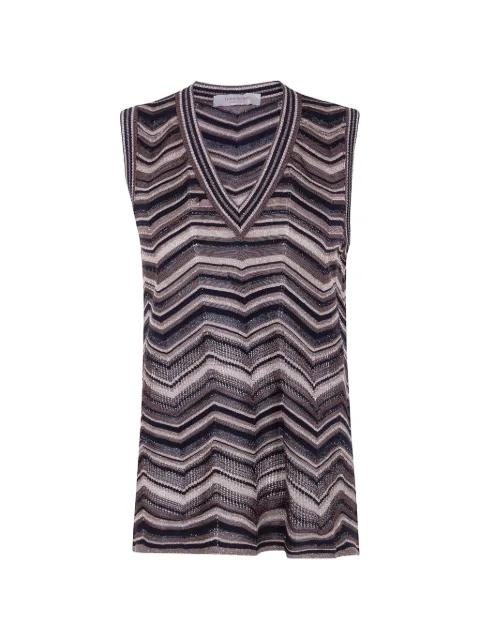chevron-knit V-neck top by D.EXTERIOR