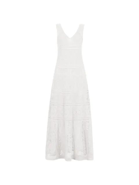 crochet-knit V-neck maxi dress by D.EXTERIOR