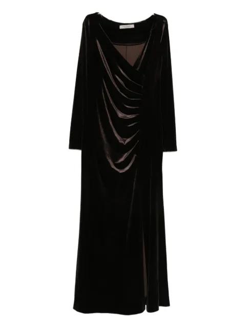 draped long-sleeve dress by D.EXTERIOR
