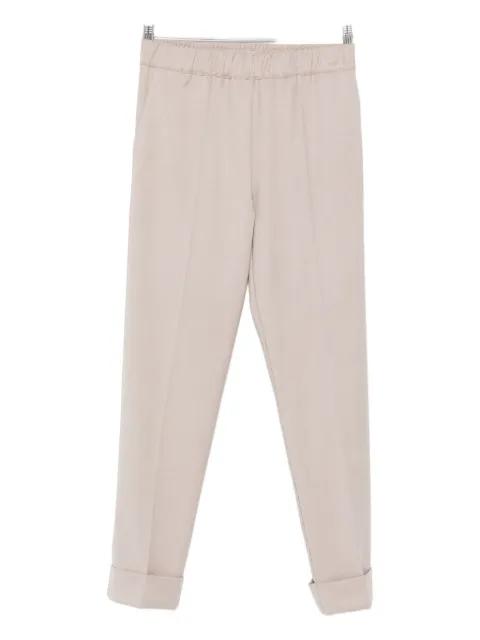 elastic-waistband cuffed trousers by D.EXTERIOR