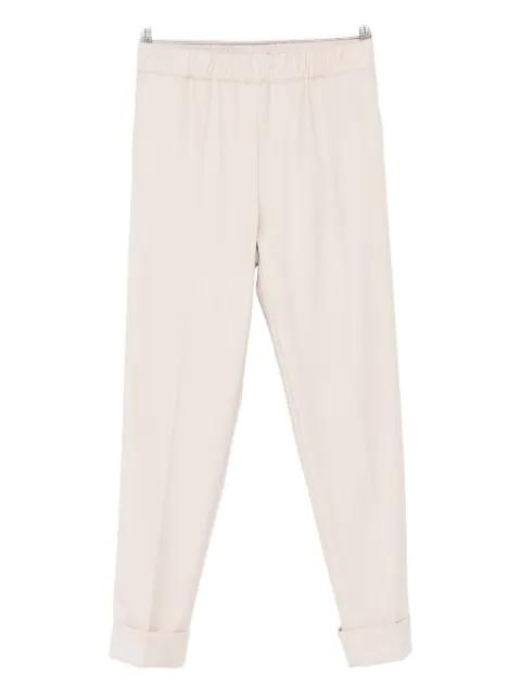 elastic-waistband cuffed trousers by D.EXTERIOR