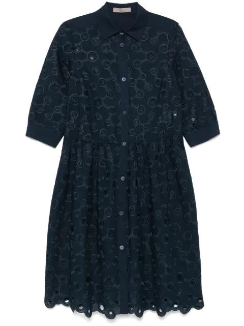 embroidered-detail midi dress by D.EXTERIOR