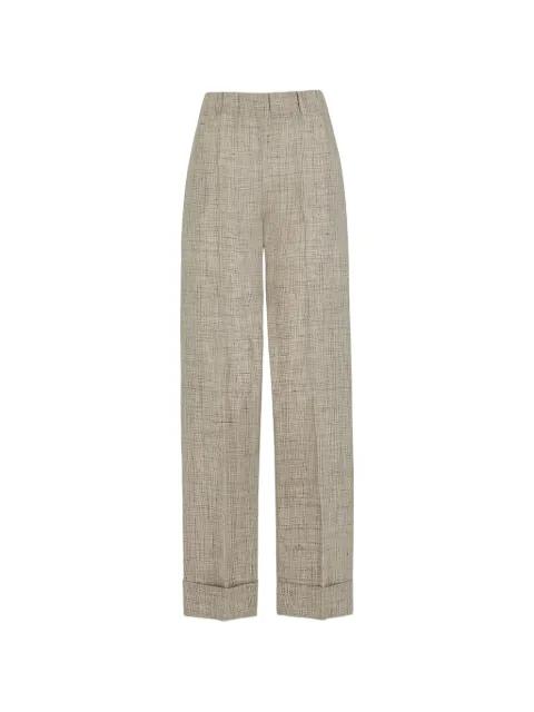 linen turn-up trousers by D.EXTERIOR