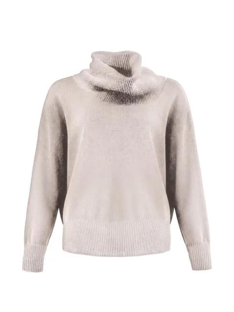 long-sleeve ribbed-trim sweater by D.EXTERIOR