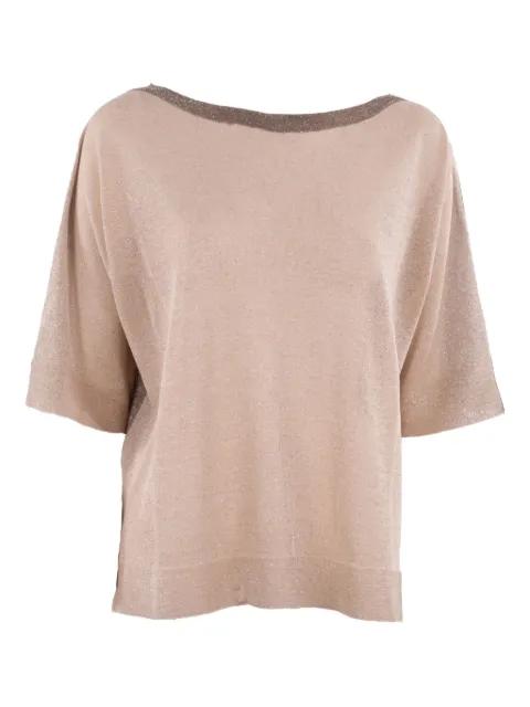 lurex-detail knitted top by D.EXTERIOR