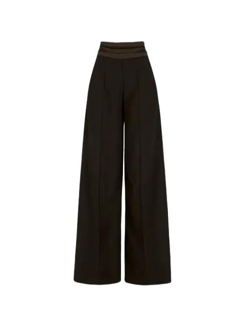 pleated-waistband wide-leg trousers by D.EXTERIOR