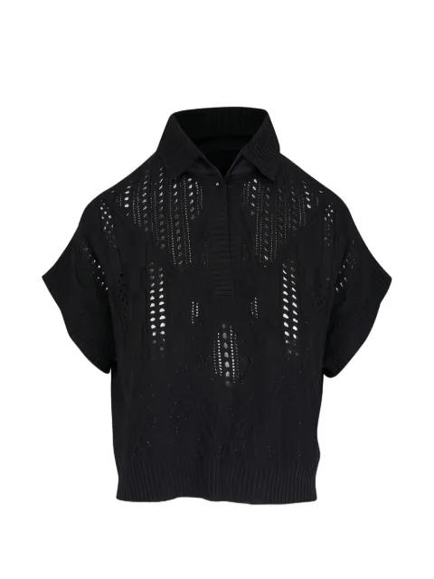 pointelle-knit short-sleeve sweater by D.EXTERIOR