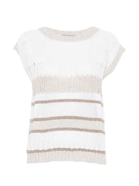 round-neck striped vest by D.EXTERIOR